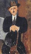 Amedeo Modigliani Seated Man with a Cane (mk39) oil painting